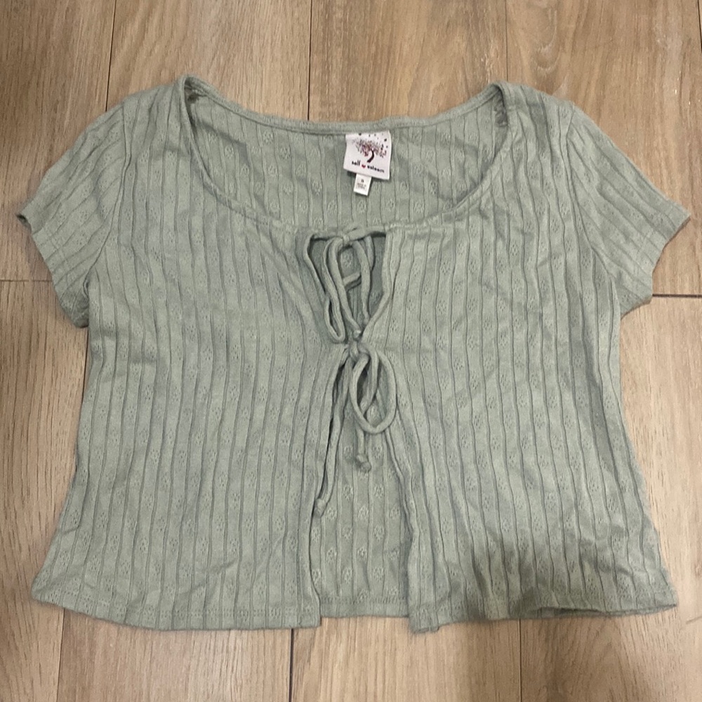 sage green cover up, size: small